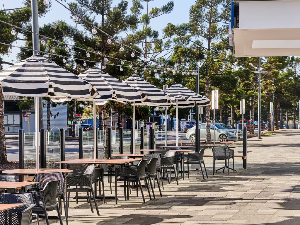 The al fresco dining space at Tempo Kitchen and Bar.