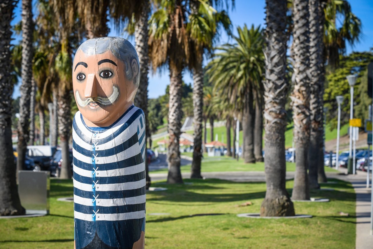 One of Geelong's unique bollard characters which make Geelong a unique and unmissable experience